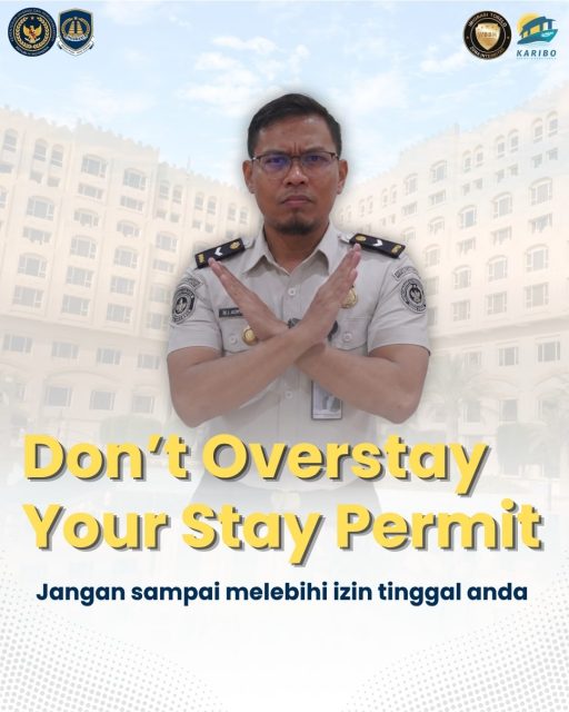 Masih banyak yang mengira overstay itu hal sepele. Padahal, overstay adalah kondisi ketika seseorang berada di suatu negara melebihi masa berlaku visa atau izin tinggal yang dimilikinya. Akibatnya bisa berupa denda, tindakan administratif keimigrasian, hingga memengaruhi perjalanan ke luar negeri di kemudian hari.

Sebelum bepergian ke luar negeri, selalu cek masa berlaku visa atau izin tinggalmu dan pastikan keluar atau memperpanjang izin sebelum masa berlakunya habis.

......

Many people still think overstaying is no big deal. In fact, an overstay occurs when someone remains in a country beyond the validity of their visa or stay permit. The consequences can include fines, immigration administrative sanctions, and even affect future international travel.

Before traveling abroad, always check the validity of your visa or stay permit, and make sure to leave the country or extend your permit before it expires.

#kemenimipas #ditjen_imigrasi #visa #paspor #hendarsammarantoko