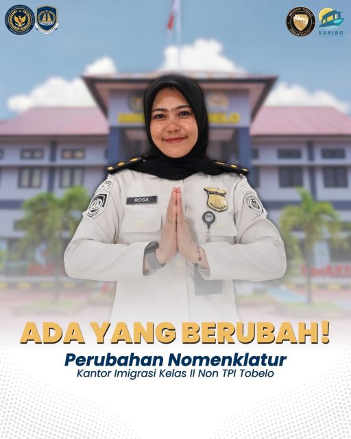 Hai Sobat Karibo!

Berdasarkan Kepmen Imipas RI No. M.IP-30.OT.01.03 Tahun 2026 tentang Kantor Imigrasi di Lingkungan Kemenimipas, Kantor Imigrasi Kelas II Non Tpi Tobelo berubah nomenklatur menjadi Kantor Imigrasi Kelas II TPI Halmahera Utara.

Geser untuk informasi sekilasnya 👉🏼

#kemenimipas #ditjen_imigrasi #visa #paspor #hendarsammarantoko